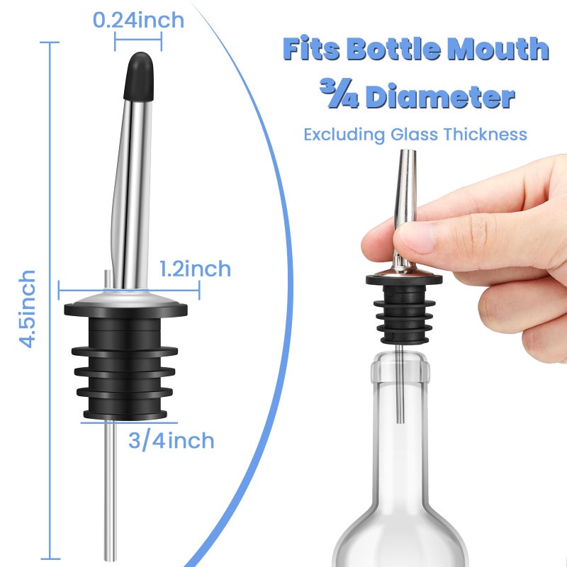 SZLFSX 24 Pack Liquor Pour Spouts Set - Stainless Steel bottle spout and Liquor Pourers Dust Caps Covers - Image 3
